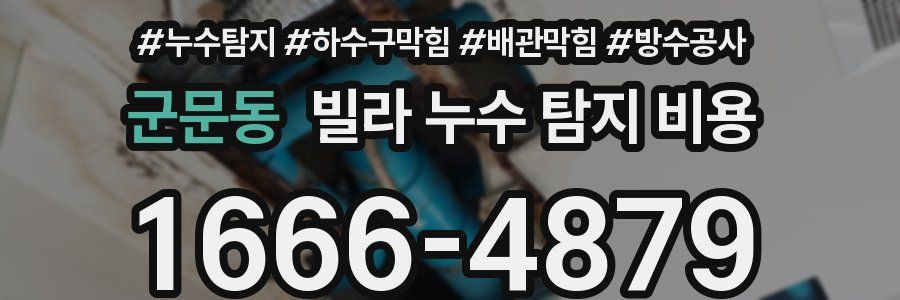 군문동 빌라 누수 탐지 비용