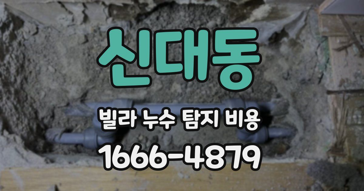 신대동 빌라 누수 탐지 비용