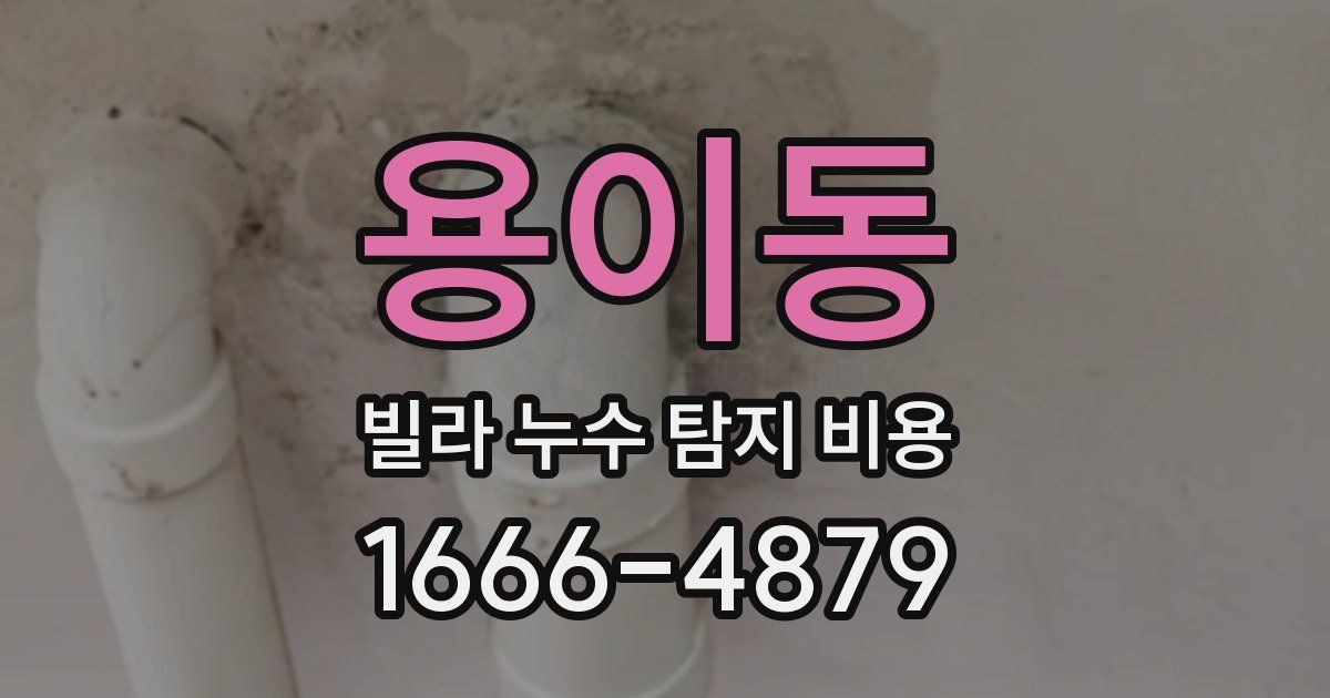 용이동 빌라 누수 탐지 비용
