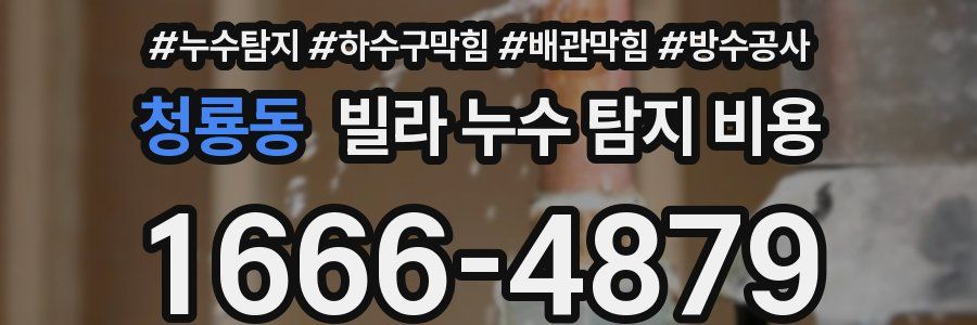 청룡동 빌라 누수 탐지 비용