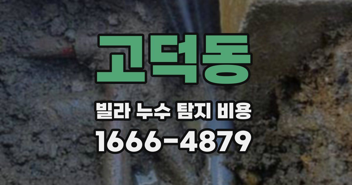 고덕동 빌라 누수 탐지 비용