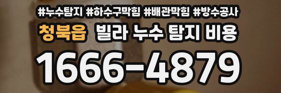 청북읍 빌라 누수 탐지 비용