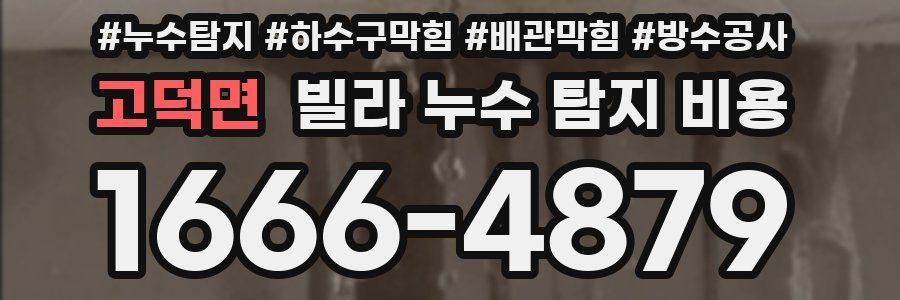고덕면 빌라 누수 탐지 비용