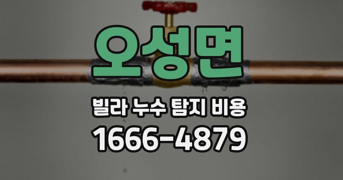 오성면 빌라 누수 탐지 비용
