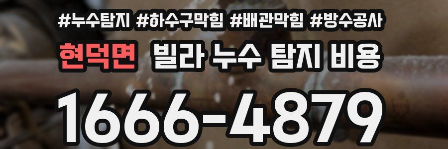 현덕면 빌라 누수 탐지 비용