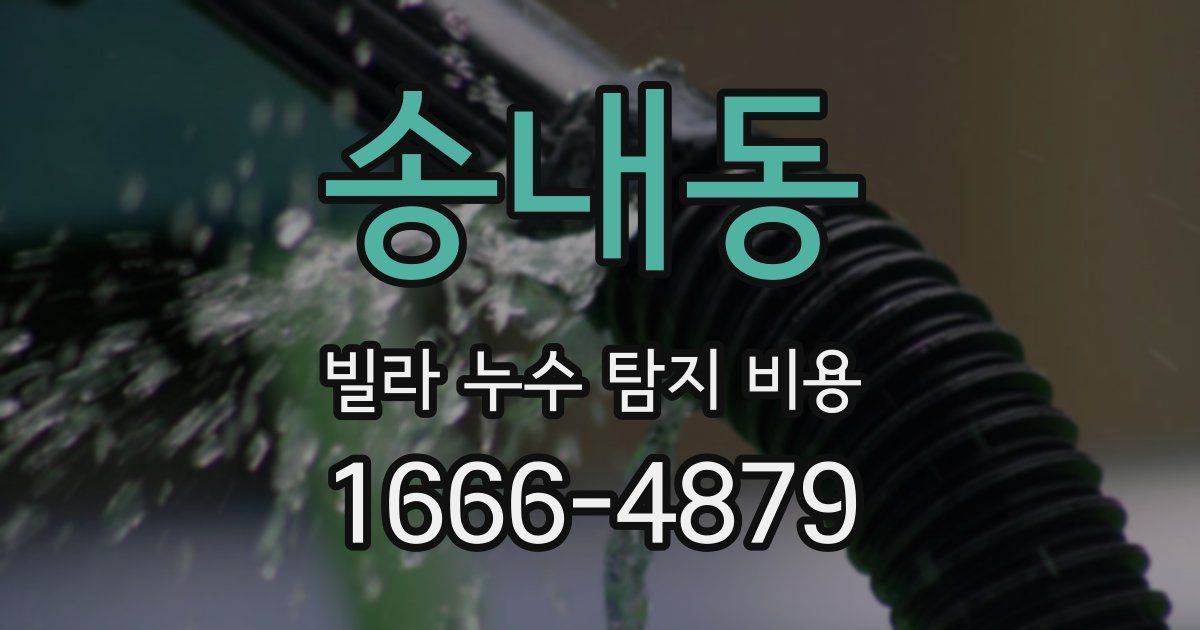 송내동 빌라 누수 탐지 비용