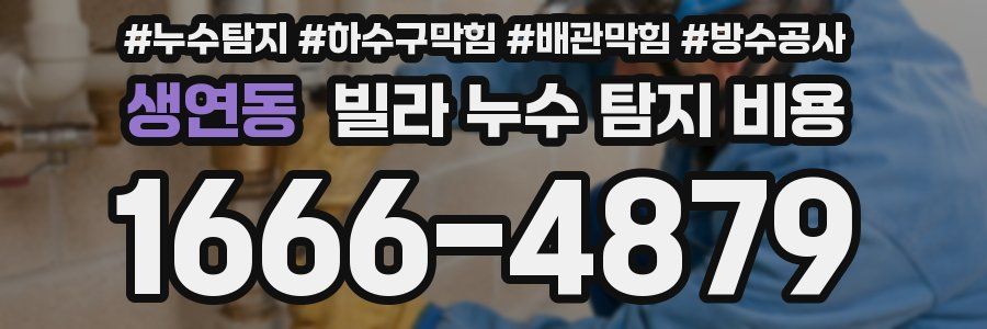 생연동 빌라 누수 탐지 비용