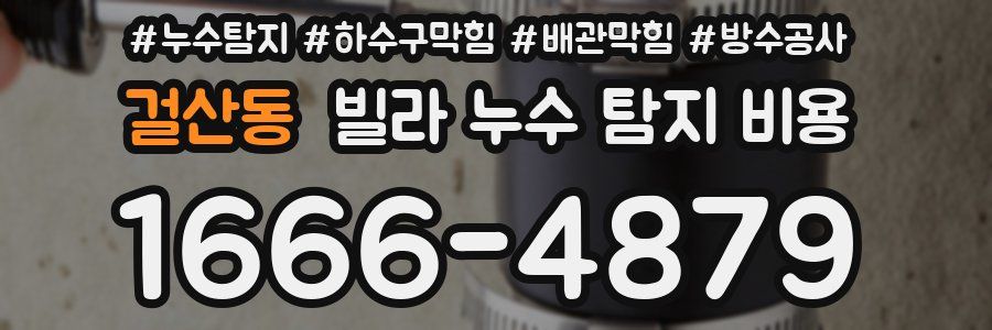 걸산동 빌라 누수 탐지 비용
