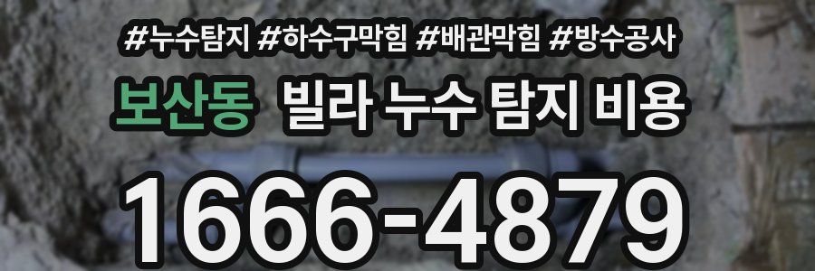보산동 빌라 누수 탐지 비용