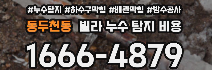동두천동 빌라 누수 탐지 비용
