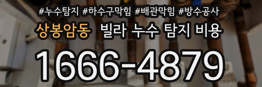 상봉암동 빌라 누수 탐지 비용