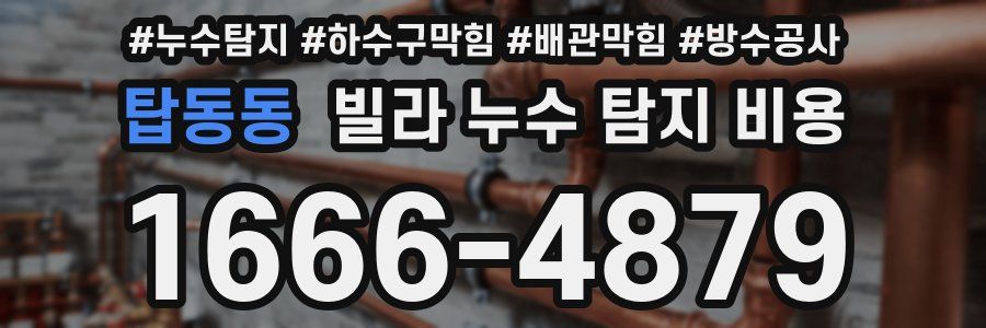 탑동동 빌라 누수 탐지 비용