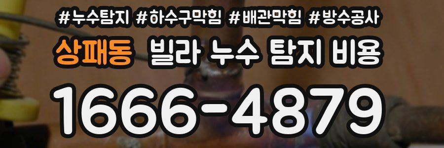 상패동 빌라 누수 탐지 비용