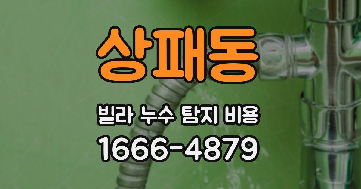상패동 빌라 누수 탐지 비용
