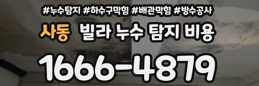 사동 빌라 누수 탐지 비용