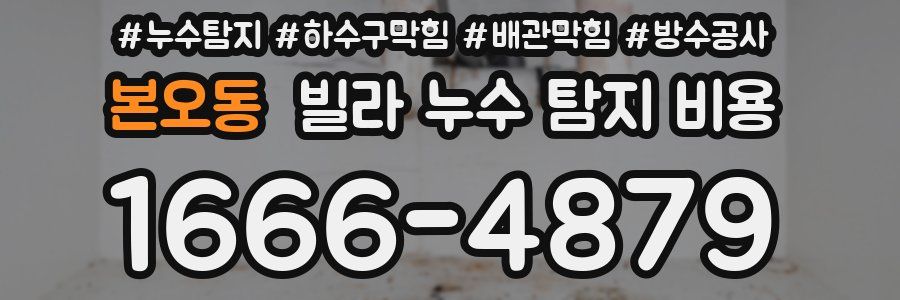 본오동 빌라 누수 탐지 비용