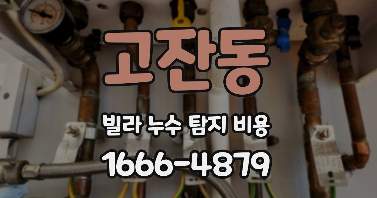 고잔동 빌라 누수 탐지 비용