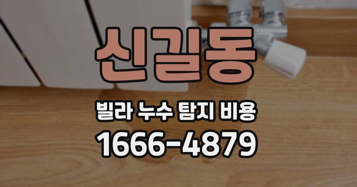 신길동 빌라 누수 탐지 비용