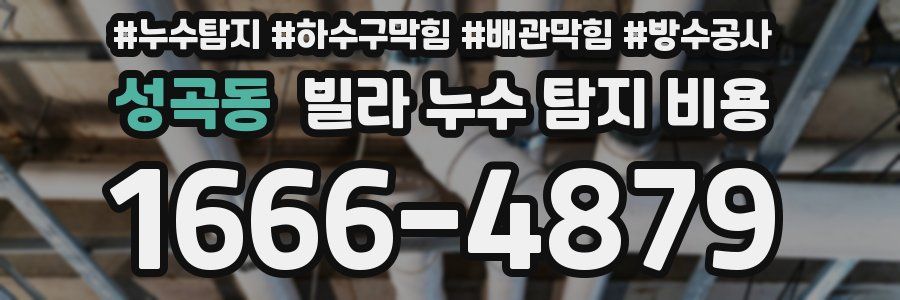 성곡동 빌라 누수 탐지 비용