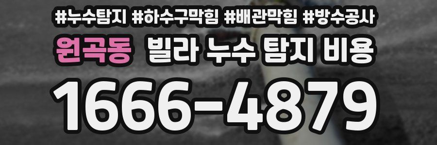 원곡동 빌라 누수 탐지 비용