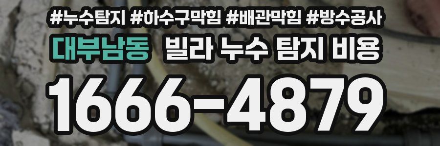 대부남동 빌라 누수 탐지 비용