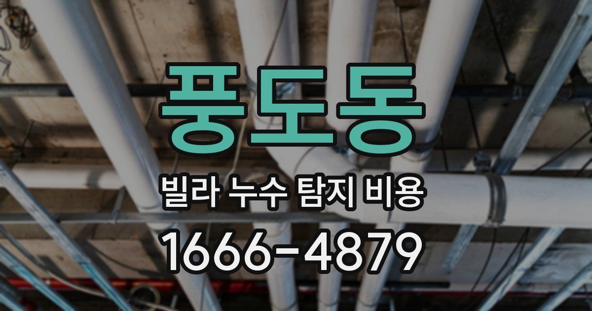 풍도동 빌라 누수 탐지 비용