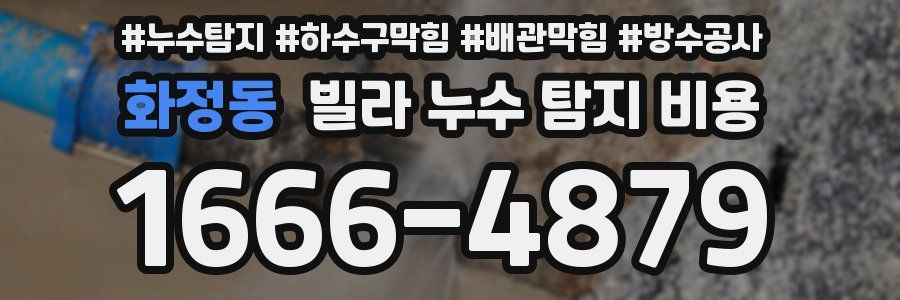 화정동 빌라 누수 탐지 비용