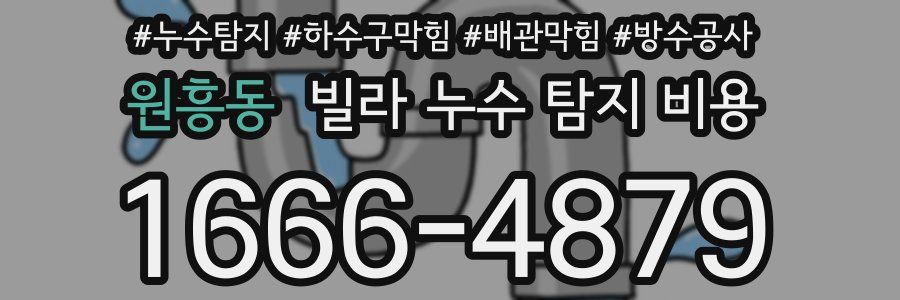 원흥동 빌라 누수 탐지 비용