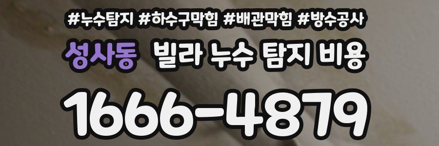 성사동 빌라 누수 탐지 비용