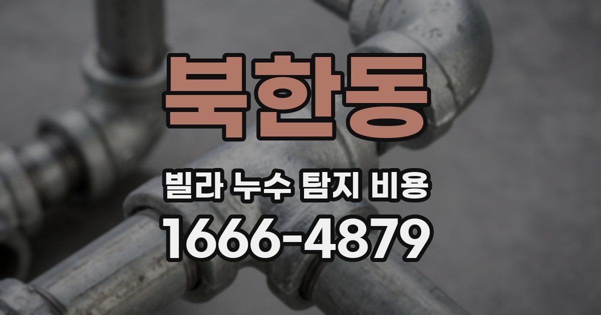 북한동 빌라 누수 탐지 비용