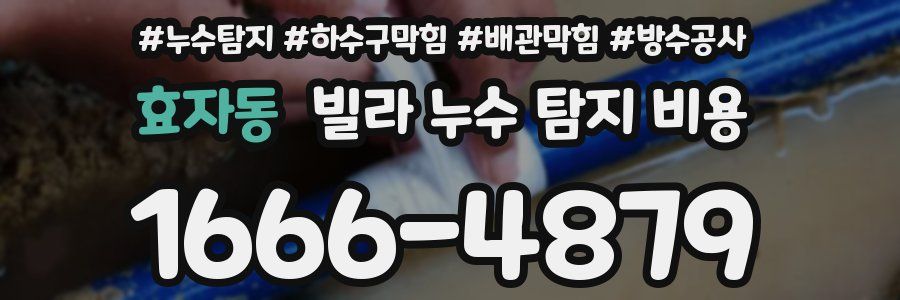 효자동 빌라 누수 탐지 비용