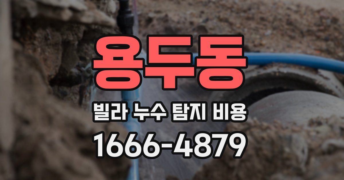 용두동 빌라 누수 탐지 비용