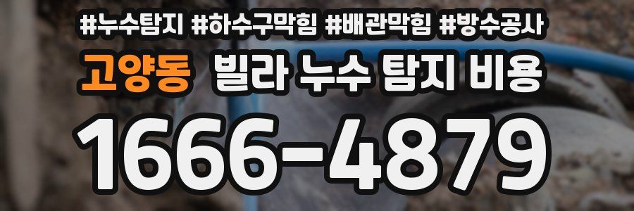 고양동 빌라 누수 탐지 비용