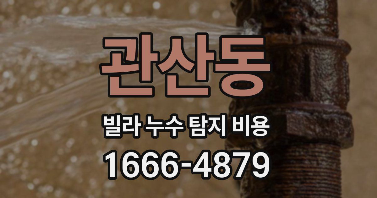 관산동 빌라 누수 탐지 비용