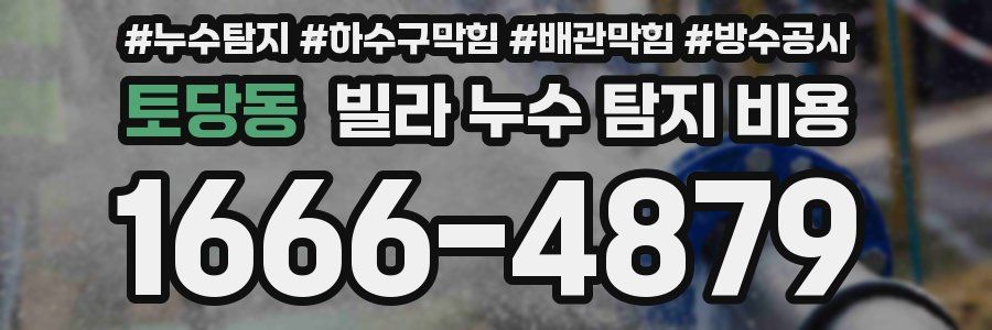 토당동 빌라 누수 탐지 비용