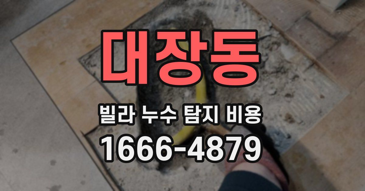 대장동 빌라 누수 탐지 비용