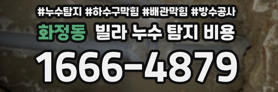 화정동 빌라 누수 탐지 비용