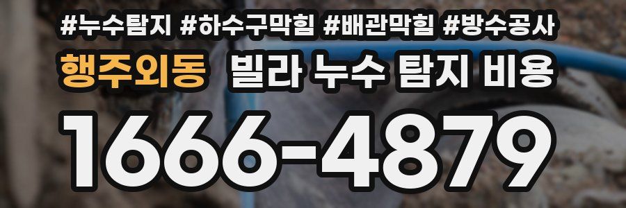 행주외동 빌라 누수 탐지 비용