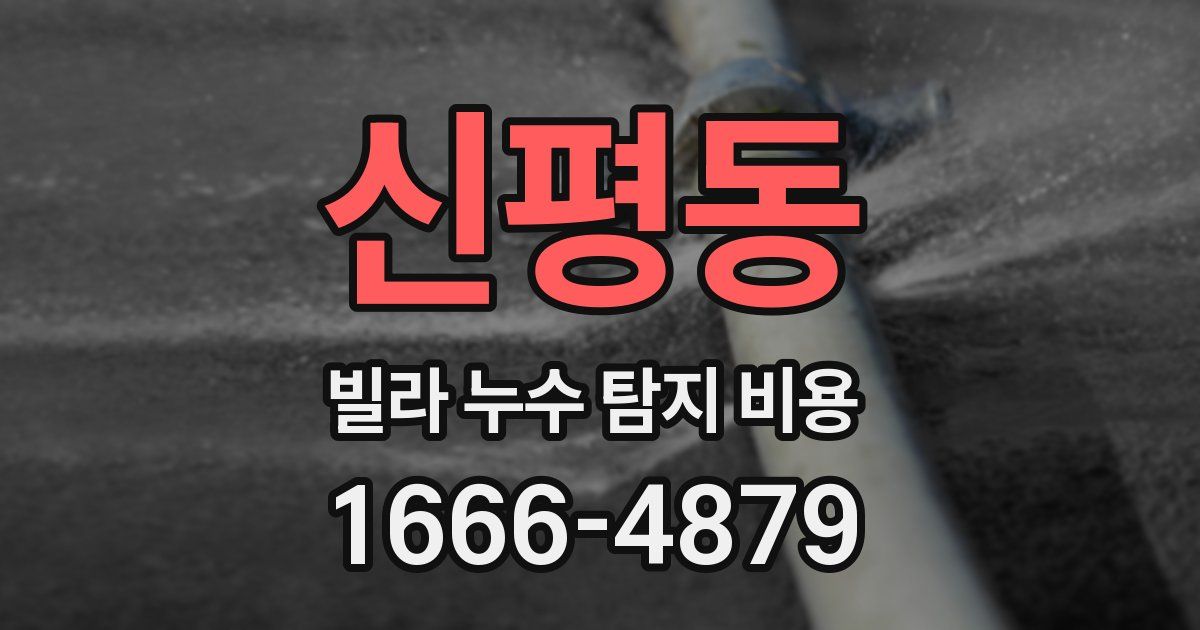 신평동 빌라 누수 탐지 비용
