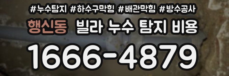 행신동 빌라 누수 탐지 비용