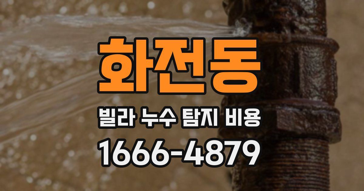 화전동 빌라 누수 탐지 비용