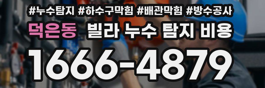덕은동 빌라 누수 탐지 비용