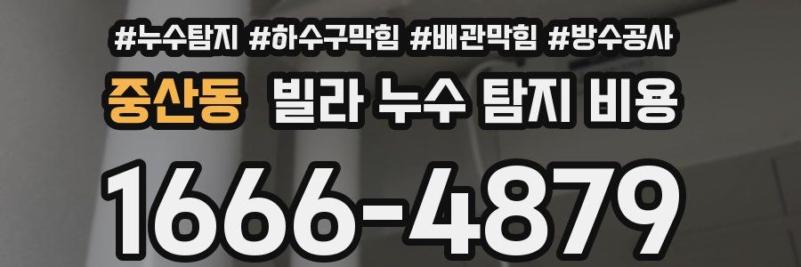 중산동 빌라 누수 탐지 비용