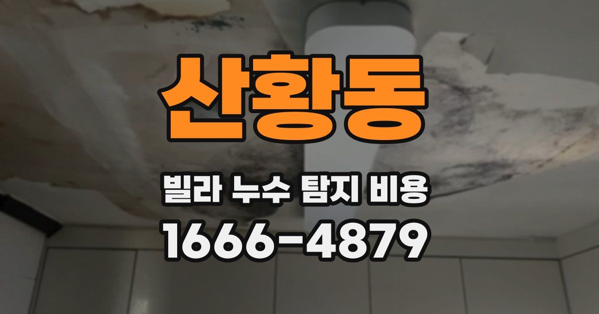 산황동 빌라 누수 탐지 비용