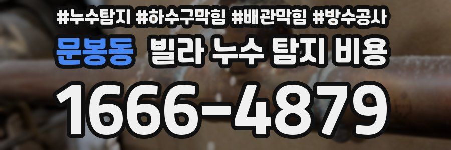 문봉동 빌라 누수 탐지 비용