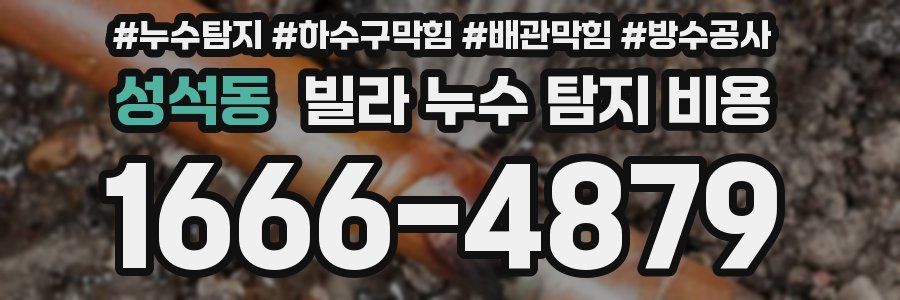 성석동 빌라 누수 탐지 비용