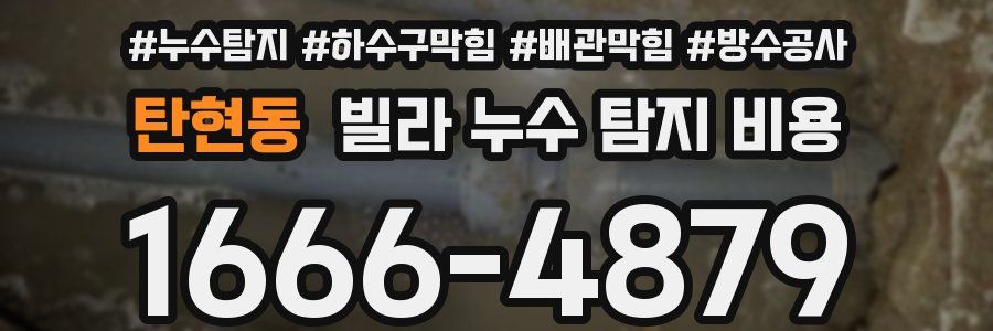 탄현동 빌라 누수 탐지 비용