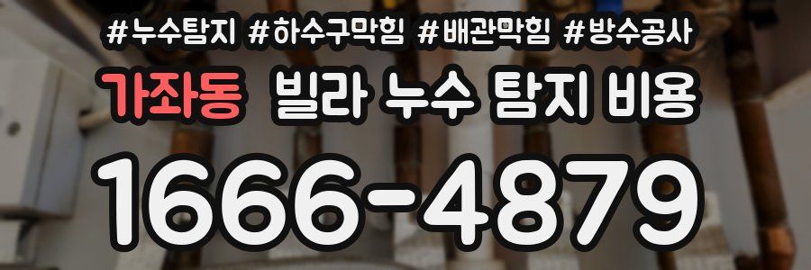 가좌동 빌라 누수 탐지 비용