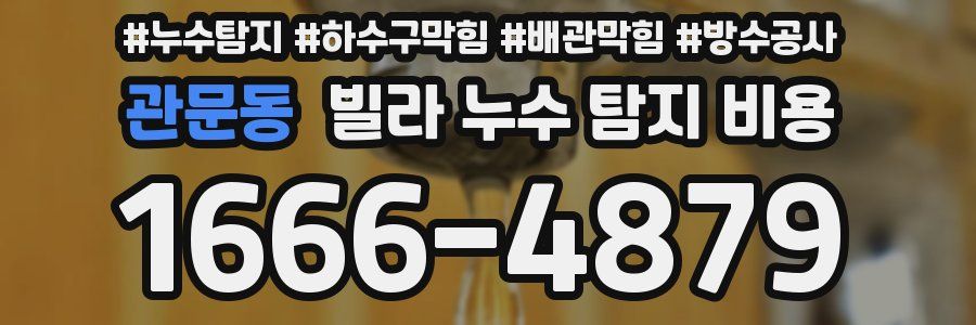 관문동 빌라 누수 탐지 비용