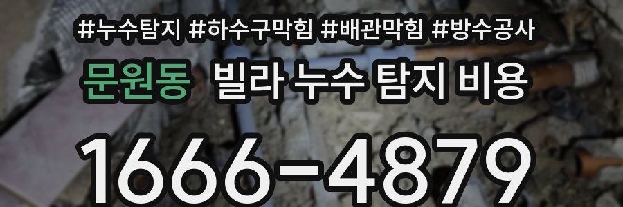 문원동 빌라 누수 탐지 비용